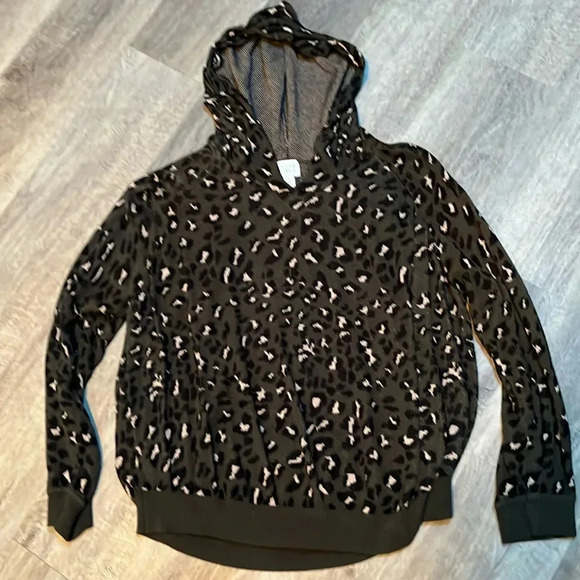 Sweaters - Peyton Jensen green animal print pullover hoodie